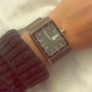 FOSSIL dark green leather watch